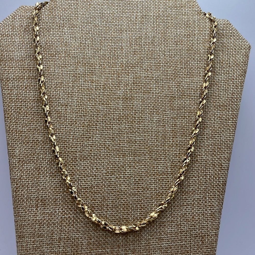 Vintage Nugget Necklace Gold Tone Chain 22” Chunky Bold Big Statement Unisex